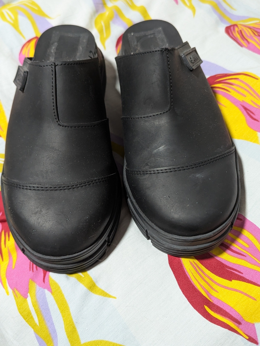 Ganni Black Leather Slip-On Clog - Picture 2 of 3